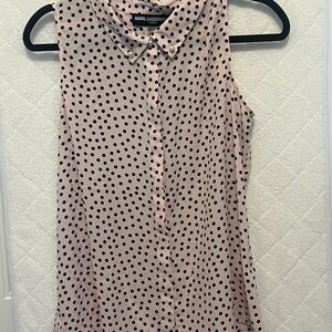 Karl Lagerfeld Pink Polka Dot Women's Top